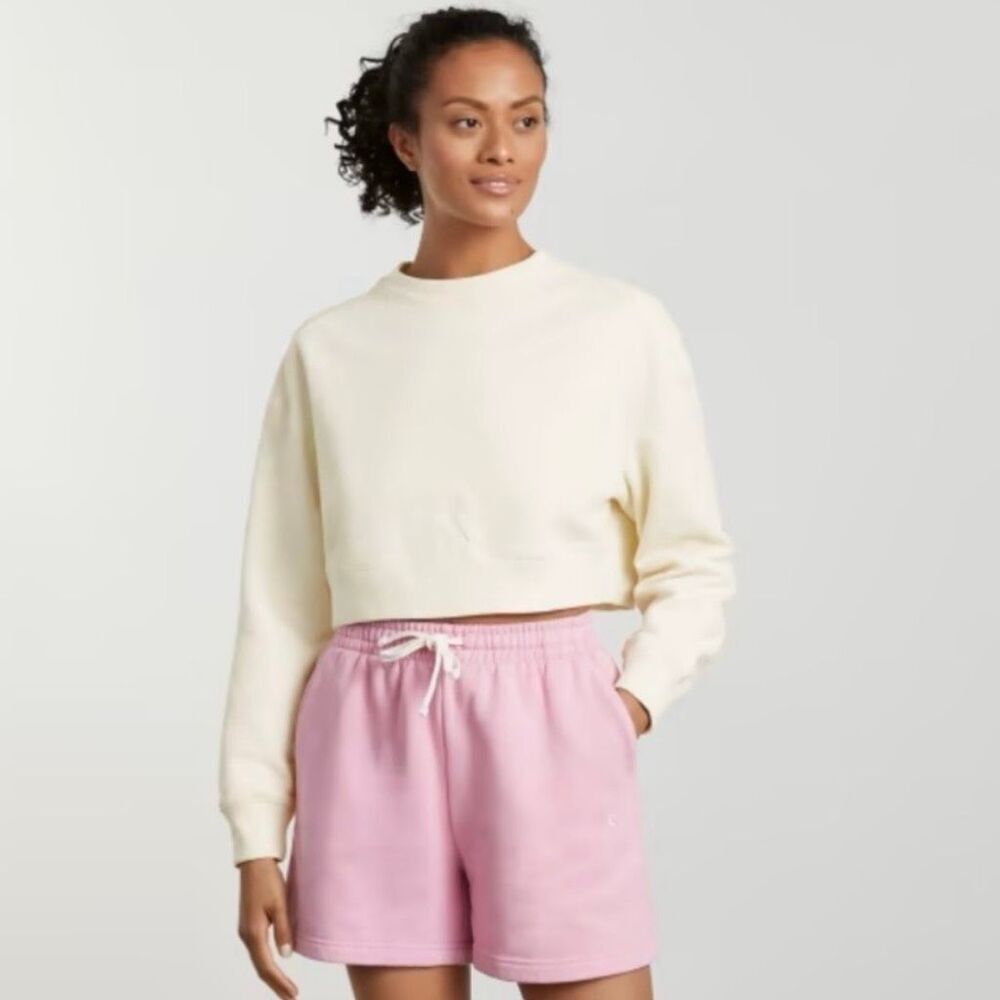 Everlane Women's Ivory Cropped Crewneck Sweater Size M Pullover